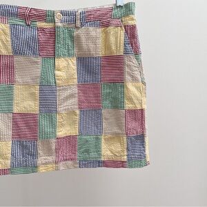 Ralph Lauren Sport seersucker patchwork stripe cotton skirt 8 stripes striped